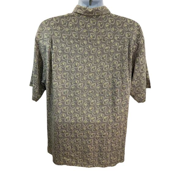Tommy Bahama Small Palm Tree Pattern Button-Up Shirt – Short Sleeve 100% Silk - Picture 2 of 7